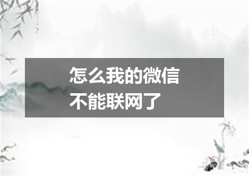 怎么我的微信不能联网了