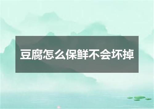 豆腐怎么保鲜不会坏掉