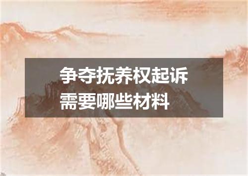 争夺抚养权起诉需要哪些材料