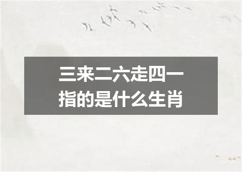 三来二六走四一指的是什么生肖