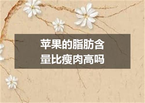 苹果的脂肪含量比瘦肉高吗