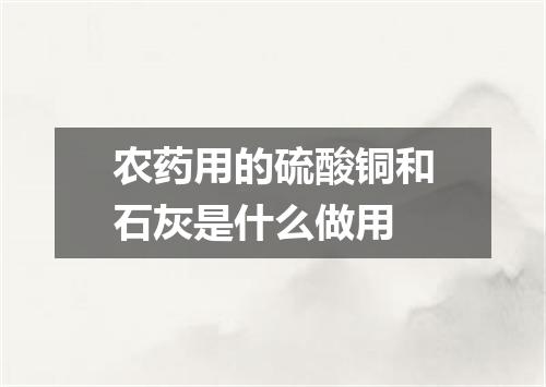 农药用的硫酸铜和石灰是什么做用