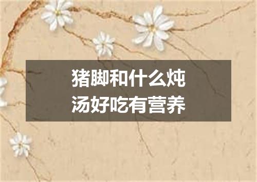 猪脚和什么炖汤好吃有营养