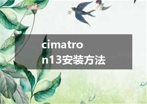 cimatron13安装方法
