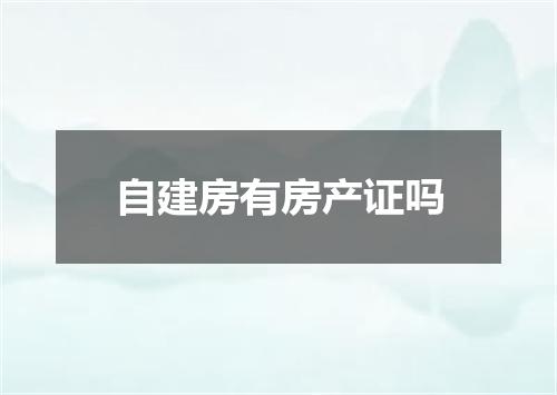 自建房有房产证吗