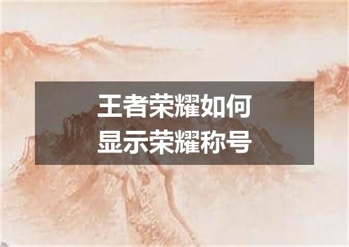 王者荣耀如何显示荣耀称号