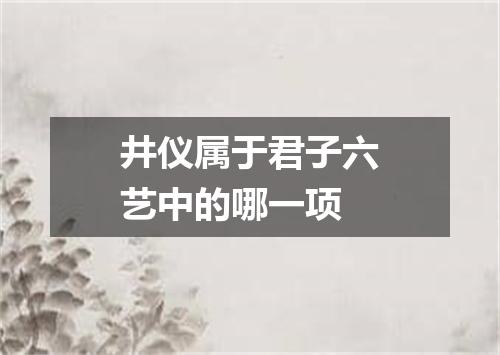 井仪属于君子六艺中的哪一项