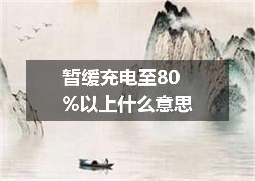 暂缓充电至80%以上什么意思