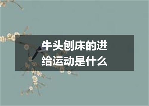 牛头刨床的进给运动是什么