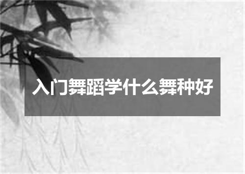 入门舞蹈学什么舞种好