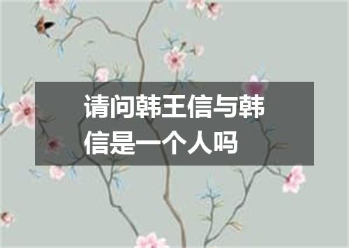 请问韩王信与韩信是一个人吗