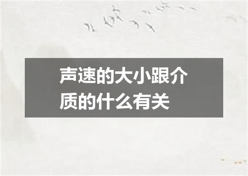 声速的大小跟介质的什么有关
