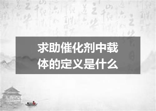 求助催化剂中载体的定义是什么