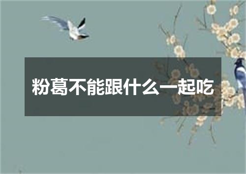 粉葛不能跟什么一起吃