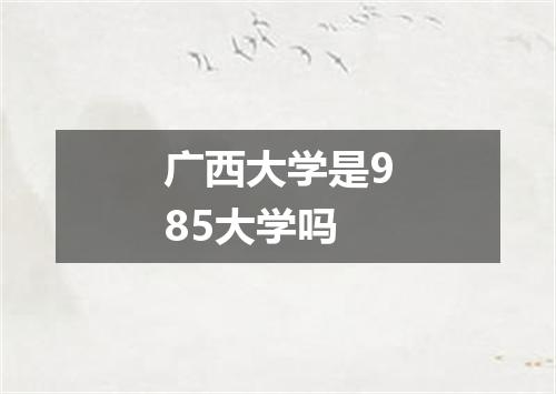 广西大学是985大学吗