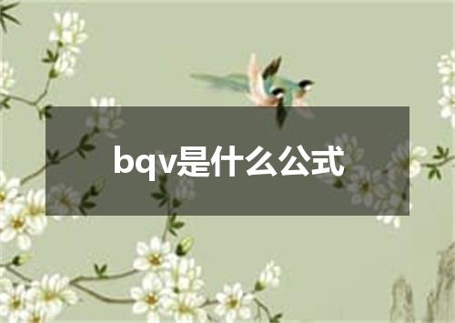 bqv是什么公式