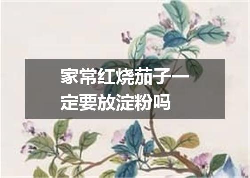 家常红烧茄子一定要放淀粉吗