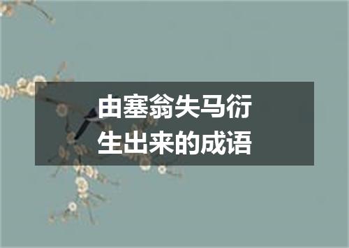 由塞翁失马衍生出来的成语