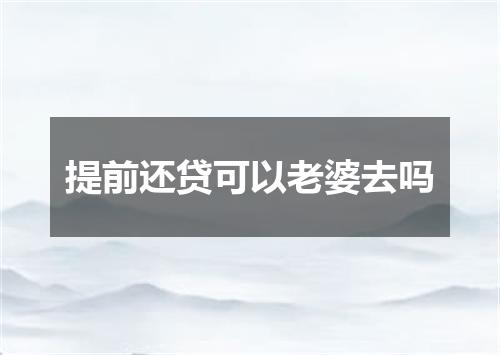 提前还贷可以老婆去吗