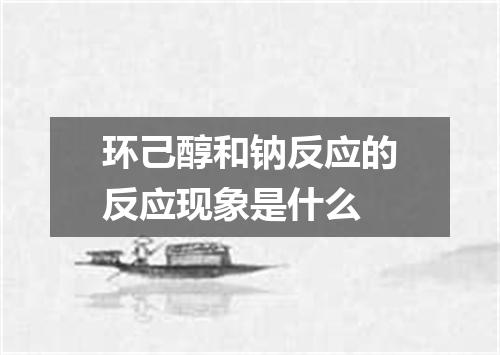 环己醇和钠反应的反应现象是什么