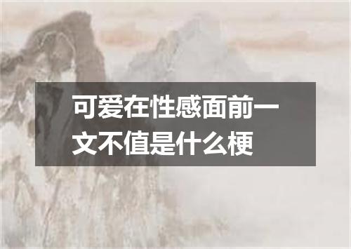 可爱在性感面前一文不值是什么梗