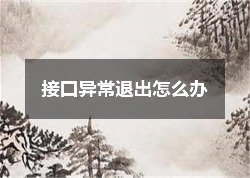 接口异常退出怎么办