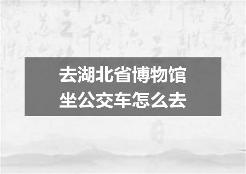 去湖北省博物馆坐公交车怎么去
