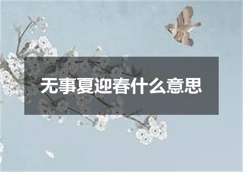 无事夏迎春什么意思