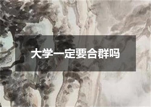 大学一定要合群吗