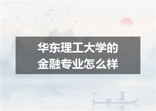 华东理工大学的金融专业怎么样