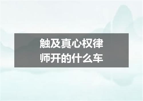 触及真心权律师开的什么车