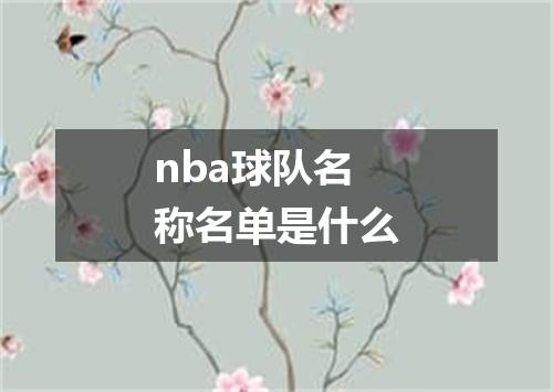 nba球队名称名单是什么