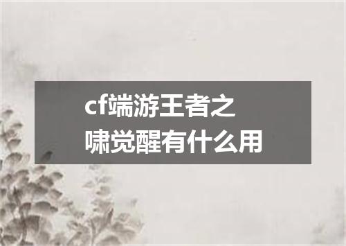 cf端游王者之啸觉醒有什么用