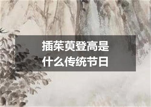 插茱萸登高是什么传统节日