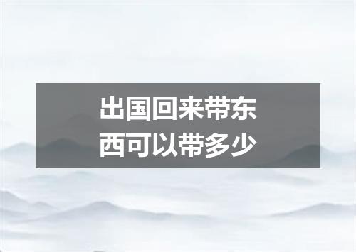 出国回来带东西可以带多少