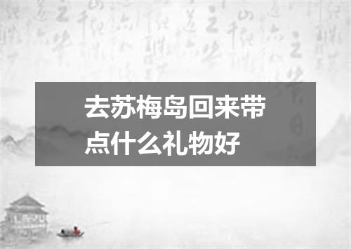 去苏梅岛回来带点什么礼物好
