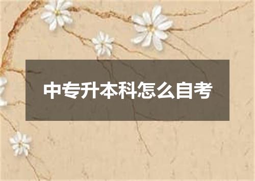 中专升本科怎么自考