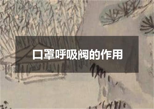 口罩呼吸阀的作用