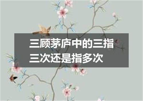 三顾茅庐中的三指三次还是指多次