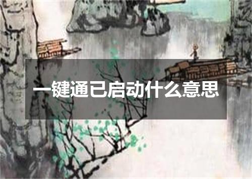 一键通已启动什么意思