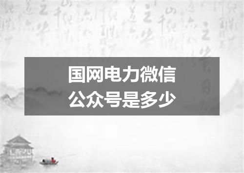 国网电力微信公众号是多少