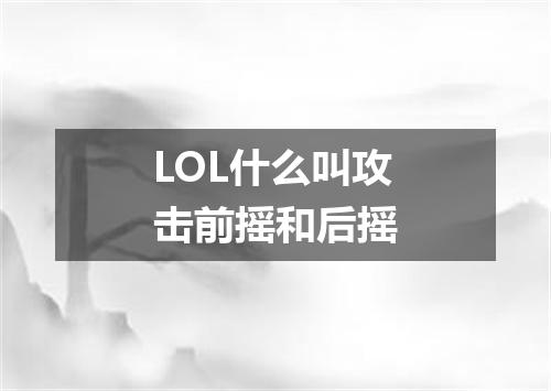 LOL什么叫攻击前摇和后摇