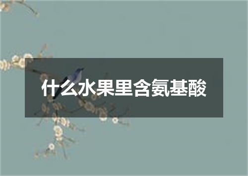 什么水果里含氨基酸