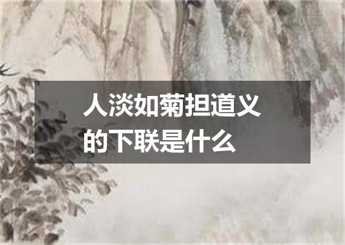 人淡如菊担道义的下联是什么