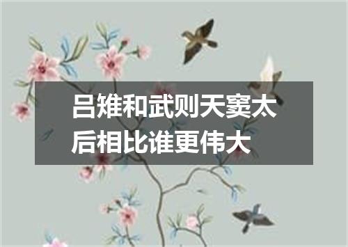 吕雉和武则天窦太后相比谁更伟大