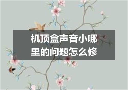 机顶盒声音小哪里的问题怎么修