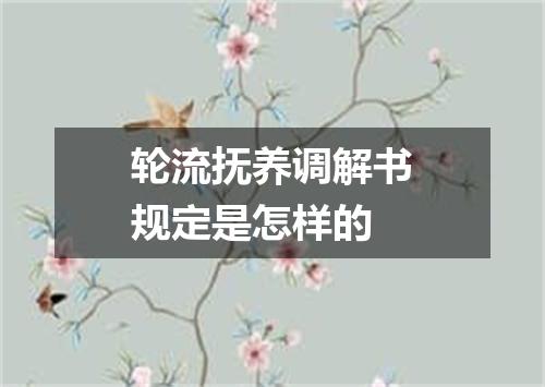 轮流抚养调解书规定是怎样的