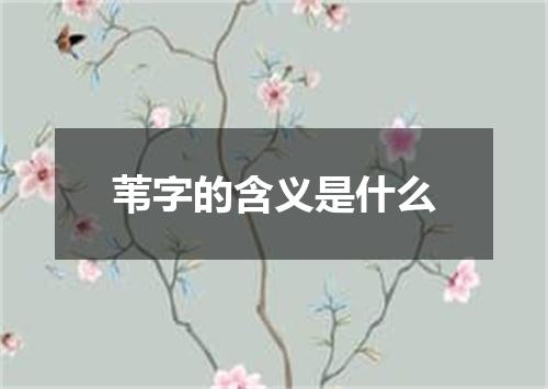 苇字的含义是什么