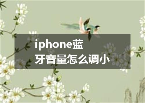 iphone蓝牙音量怎么调小