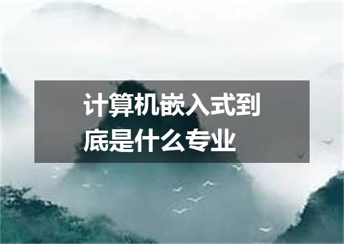 计算机嵌入式到底是什么专业